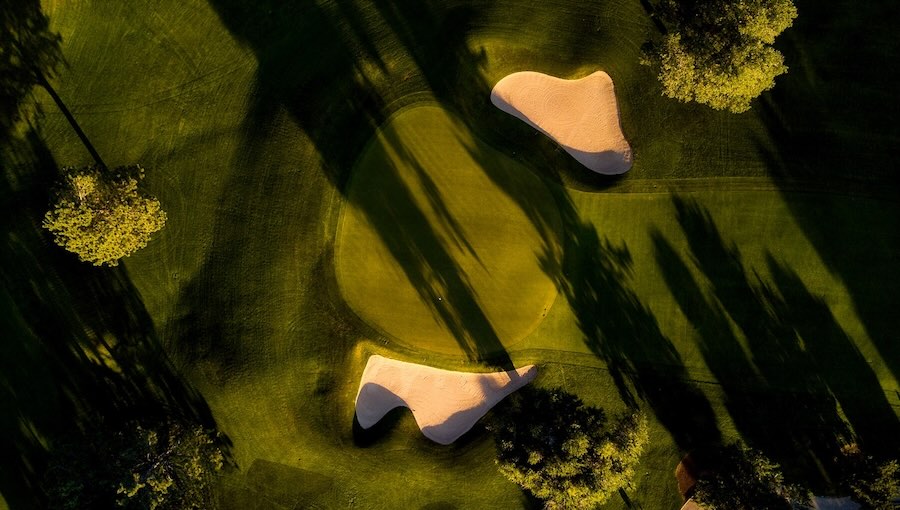 golf course drone view